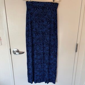 Boden Blue and Black Maxi Skirt